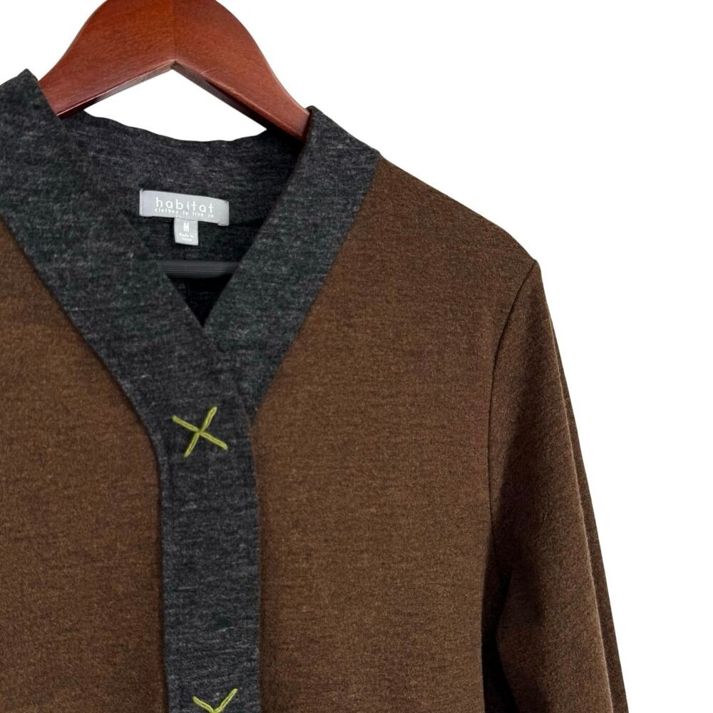 Habitat Sz Medium Brown Long Sleeve Wearable Art Jacket Coat Shirt Top Harvest - Picture 4 of 8